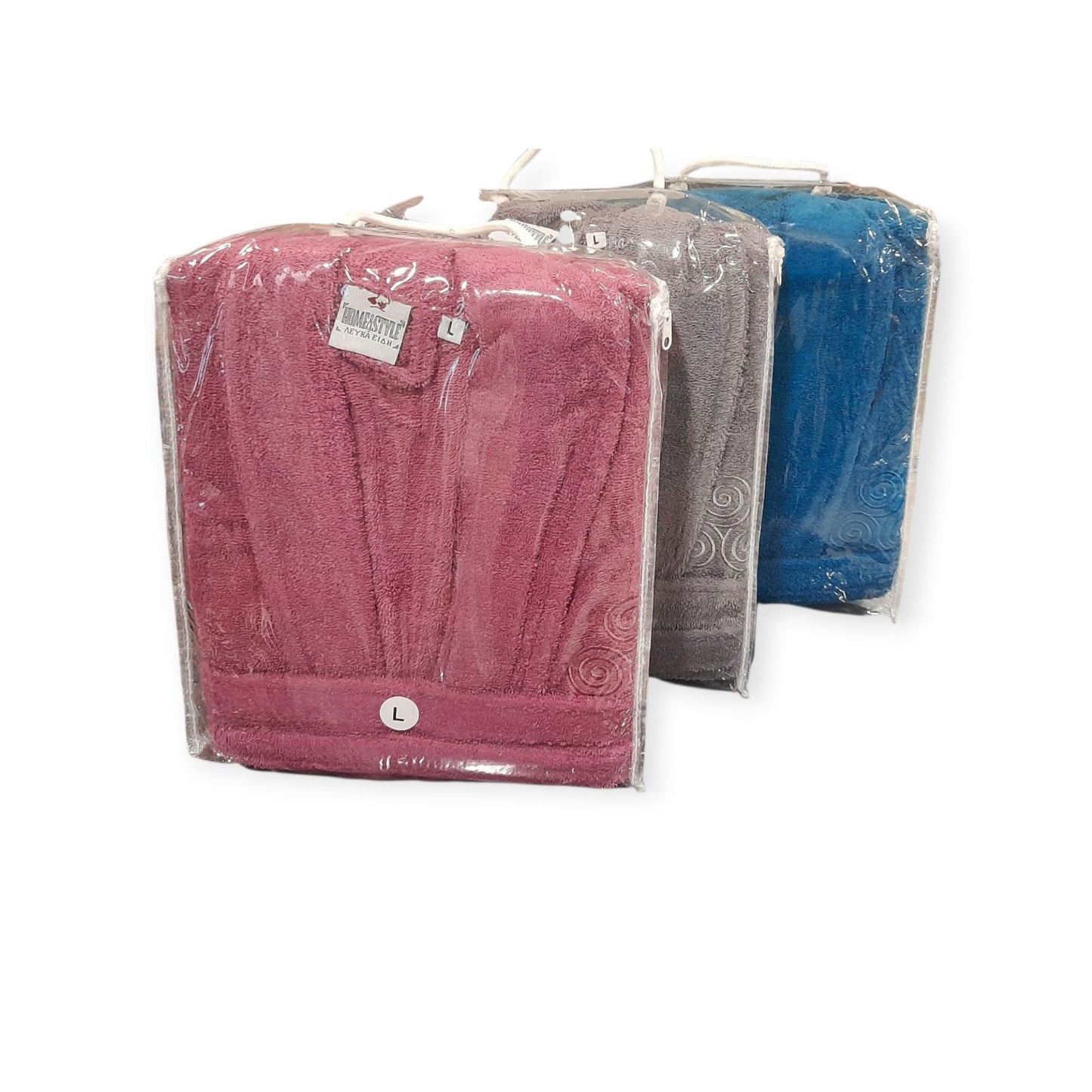 Μπουρνούζι unisex βαμβακερό 100% και ελληνικό, με γιακά #52042