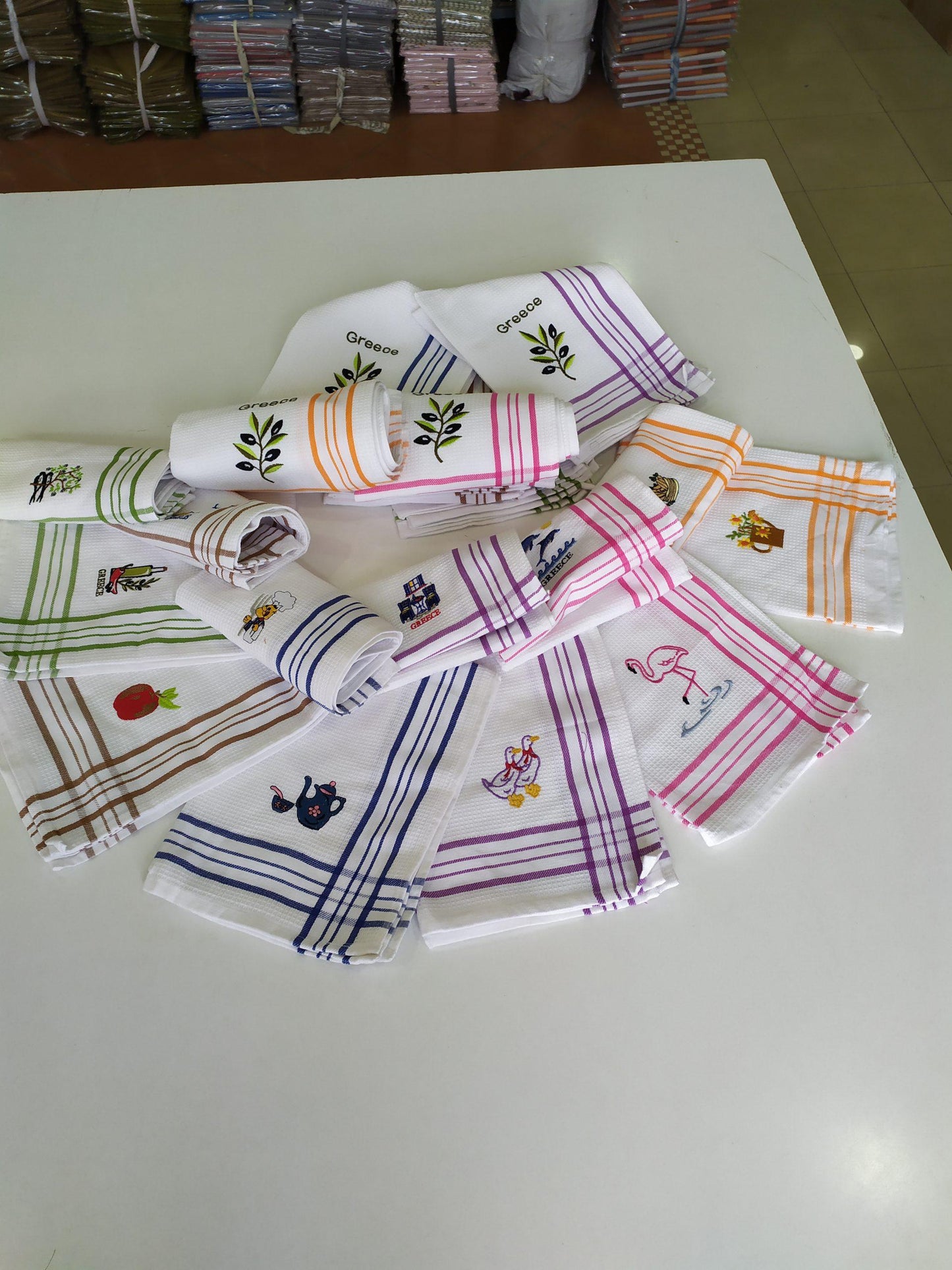 4-pack Ποτηρόπανα πικέ 100% βαμβακερά σε σετ των 4 τμχ. #0240