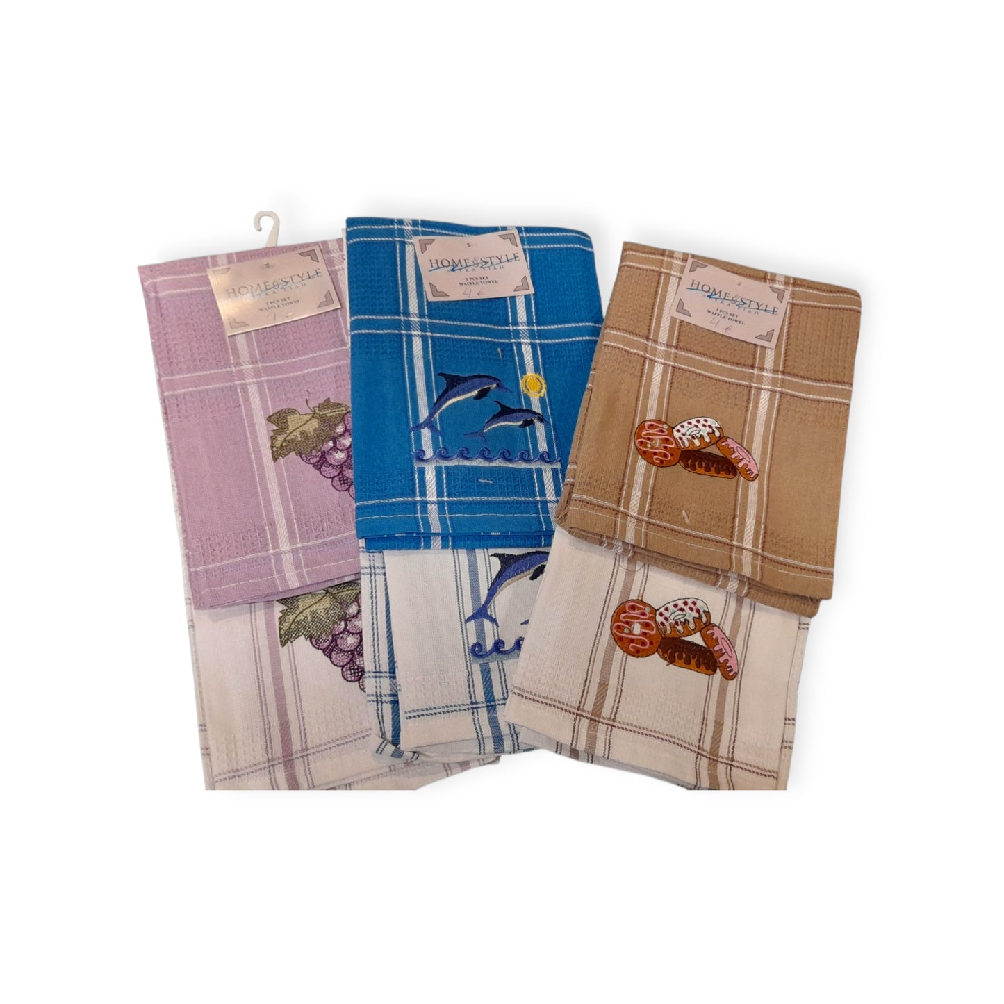 2-pack Ποτηρόπανα πικέ 100% βαμβακερά σε σετ των 2 τμχ. #0243