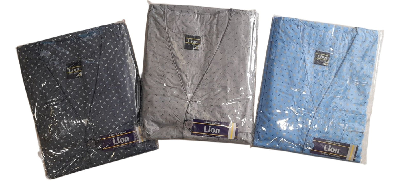 Κλασική Ποπλίνα-κουμπί πιτζάμα Ανδρών με κοντό μανίκι. #1040