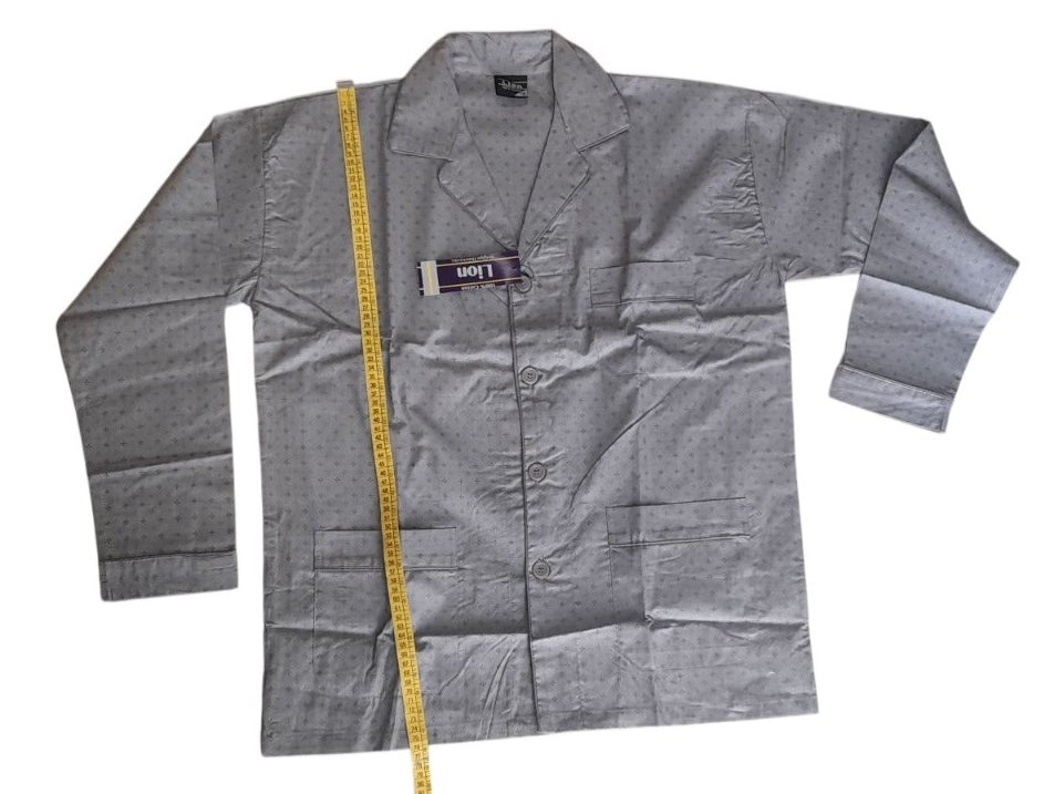 Κλασική ανδρική πιτζάμα Ποπλίνα-κουμπί μακρύ μανίκι. #1050