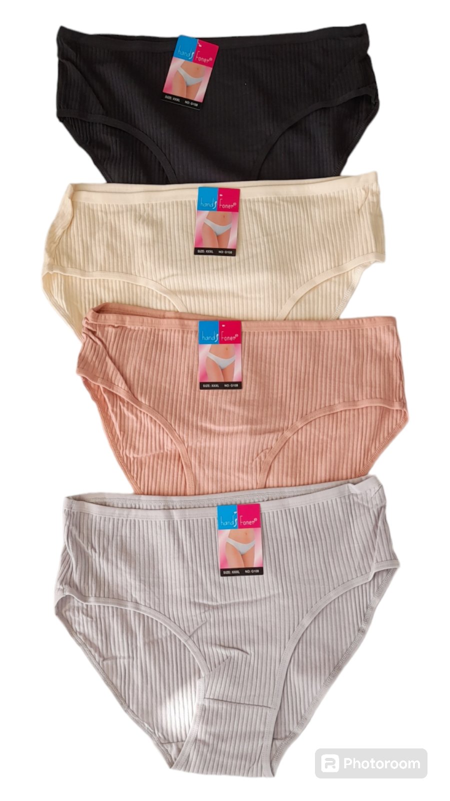 4-pack Γυναικείο κυλοτάκι σε κλασική 3/4 γραμμή ριγωτό ελαστικό #108