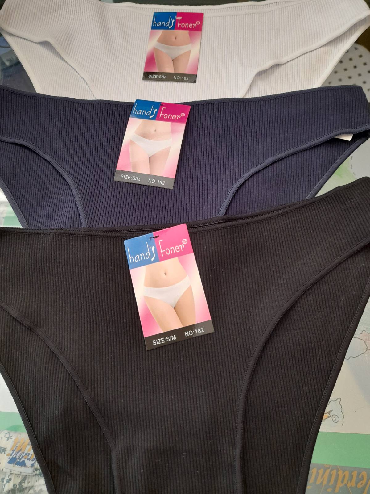 6-pack Λεπτό λάστιχο Κυλοτάκι 1/4 βαμβακερό RIB #170