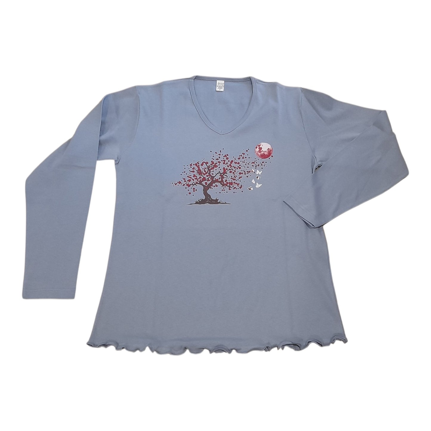 Γυναικεία 100% βαμβακερή πιτζάμα με ΒΕ V λαιμό #1130