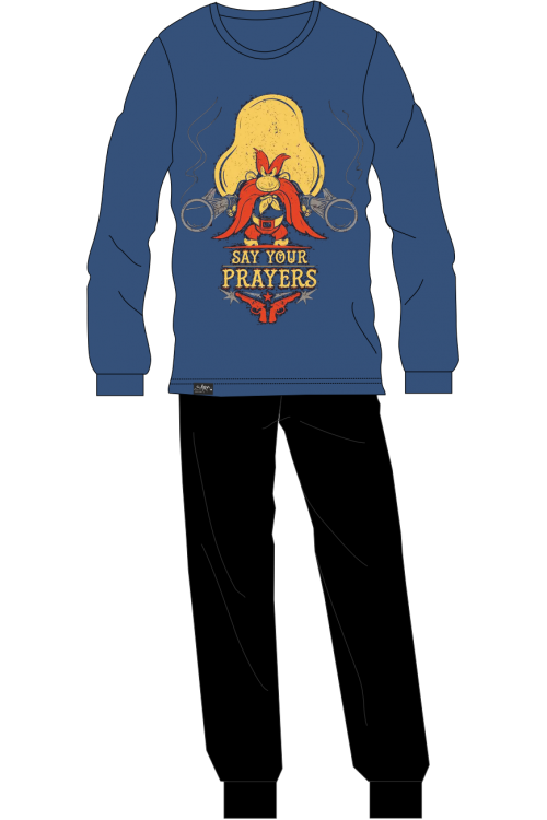 Ανδρική πιτζάμα 100% βαμβάκι τύπωμα SAY PRAYERS #1265