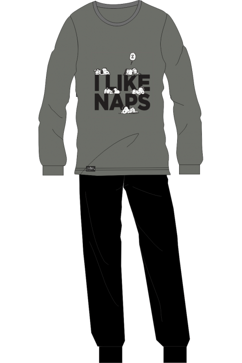 Ανδρική πιτζάμα 100% βαμβάκι τύπωμα LIKE NAPS #1268