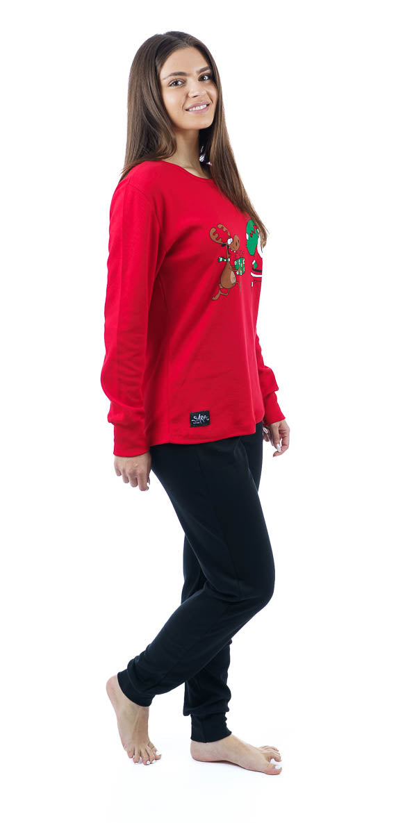 Γυναικεία πιτζάμα 100% βαμβάκι τύπωμα Christmas #1276