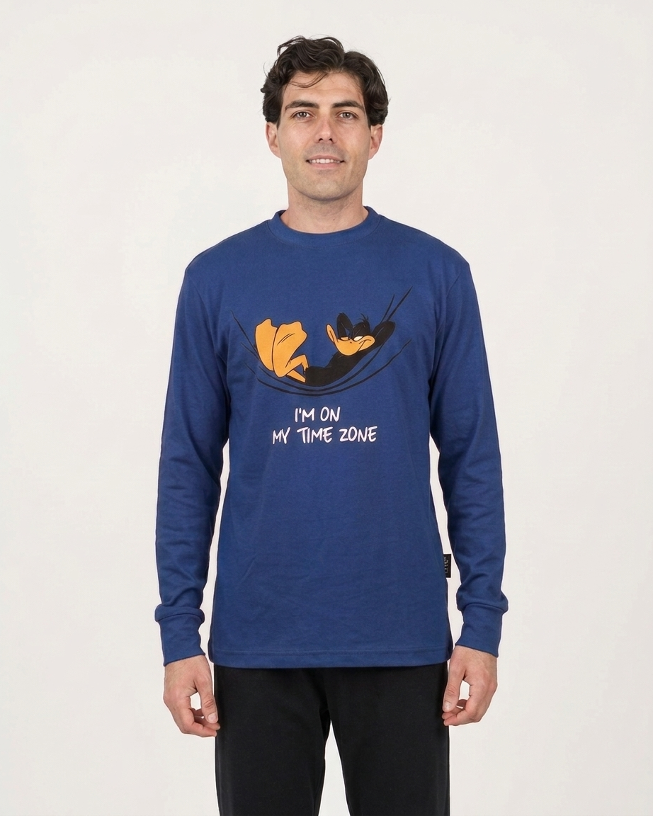 Ανδρική πιτζάμα 100% βαμβάκι τύπωμα DAFFY DUCK #1303