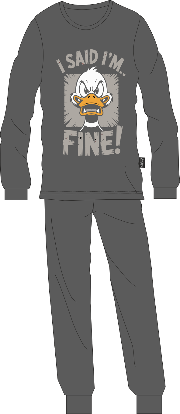 Ανδρική πιτζάμα 100% βαμβάκι τύπωμα I'M FINE #1304