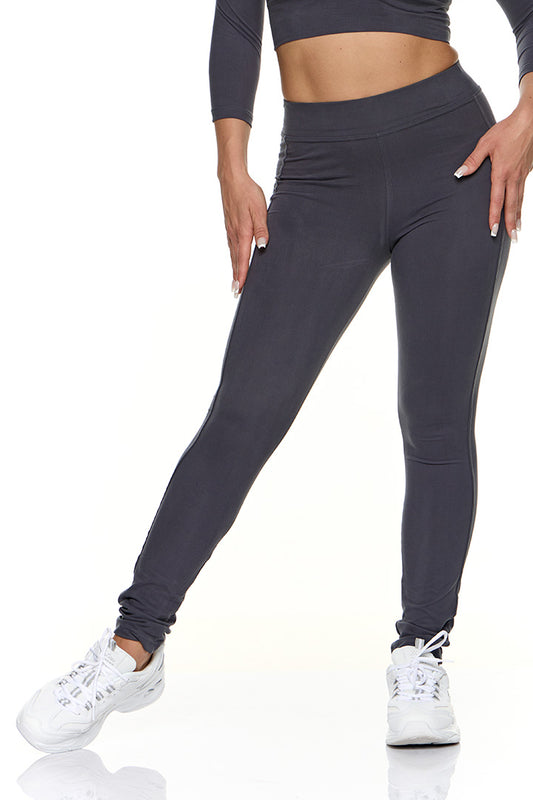 Κολάν dry fit μονόχρωμο με ζωνάκι, μακρύ #1460