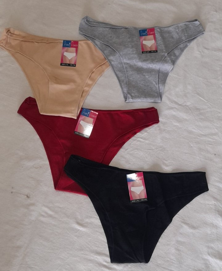 6-pack Λεπτό λάστιχο Κυλοτάκι 1/4 βαμβακερό RIB #170