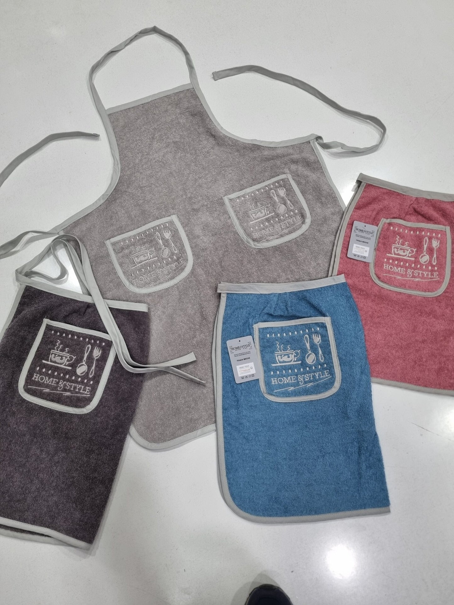 Ποδιά κουζίνας σε πετσετέ υφή με στηθούρι #249