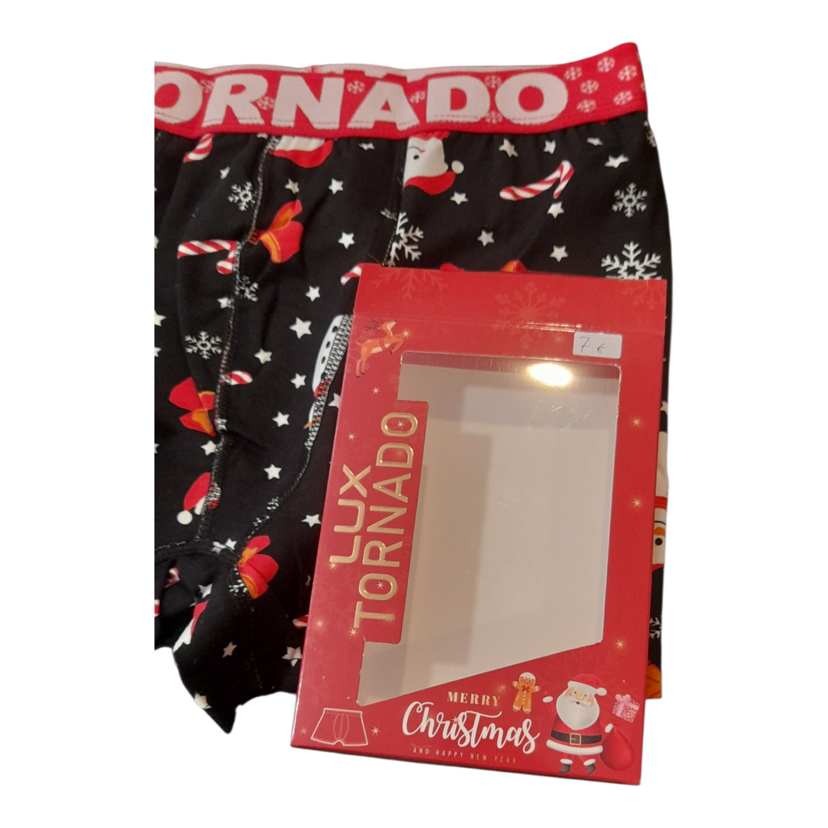 Ελαστικό Ανδρικό Μπόξερ xmas colours on black #2025
