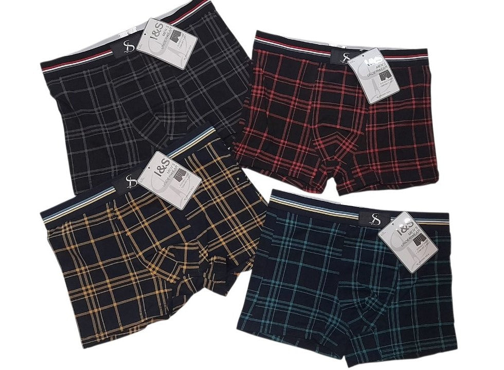 4-pack Men's boxer καρό με εξωτερικό λάστιχο βαμβ/ελαστάν #224059