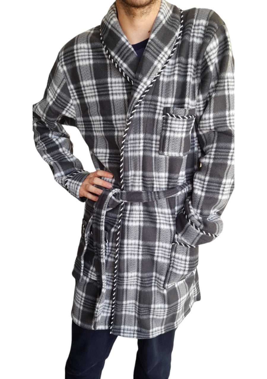 Ρόμπα ανδρική φλυς δετή Καρό σχέδιο #23-7200