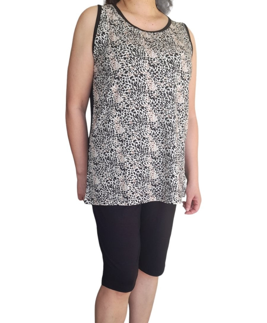 plus sized viscoze Γυναικεία φόρμα ύπνου σε άνετη γραμμή & πλούσιο μέγεθος #2335