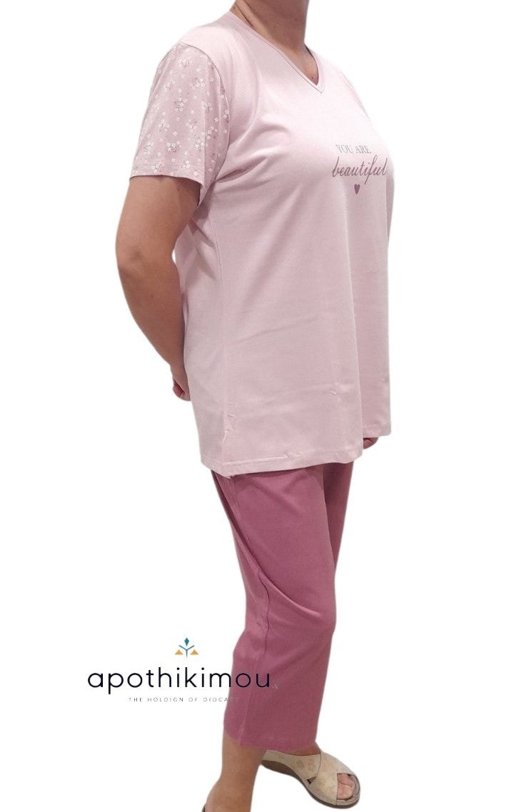 plus size Γυναικεία φόρμα ύπνου σε άνετη γραμμή & πλούσιο μέγεθος #2364