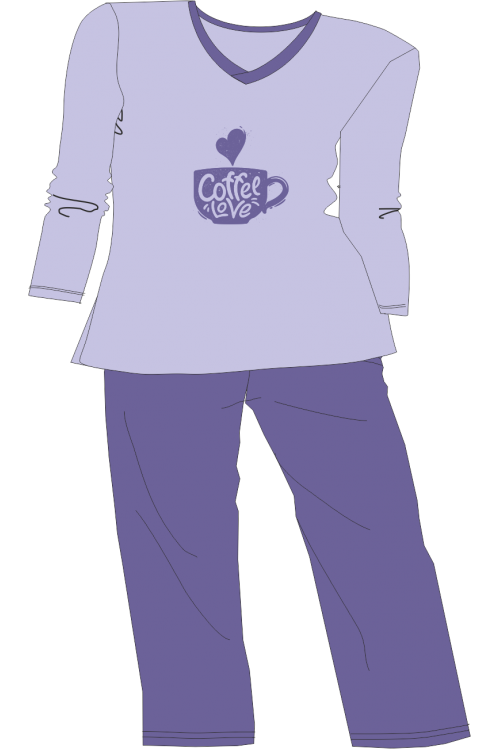 Plus sized Γυναικεία βαμβακερή πιτζάμα σε μεγάλα μεγέθη #2371