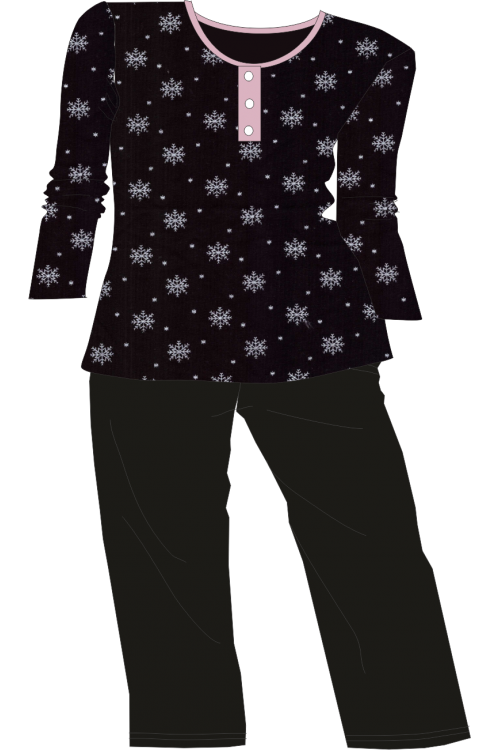 Plus sized Γυναικεία βαμβακερή πιτζάμα σε μεγάλα μεγέθη #2372