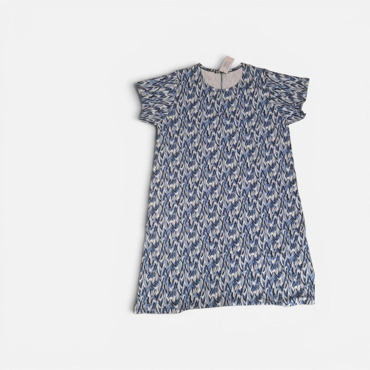 Viscose dress with short sleeves flower classic #23289