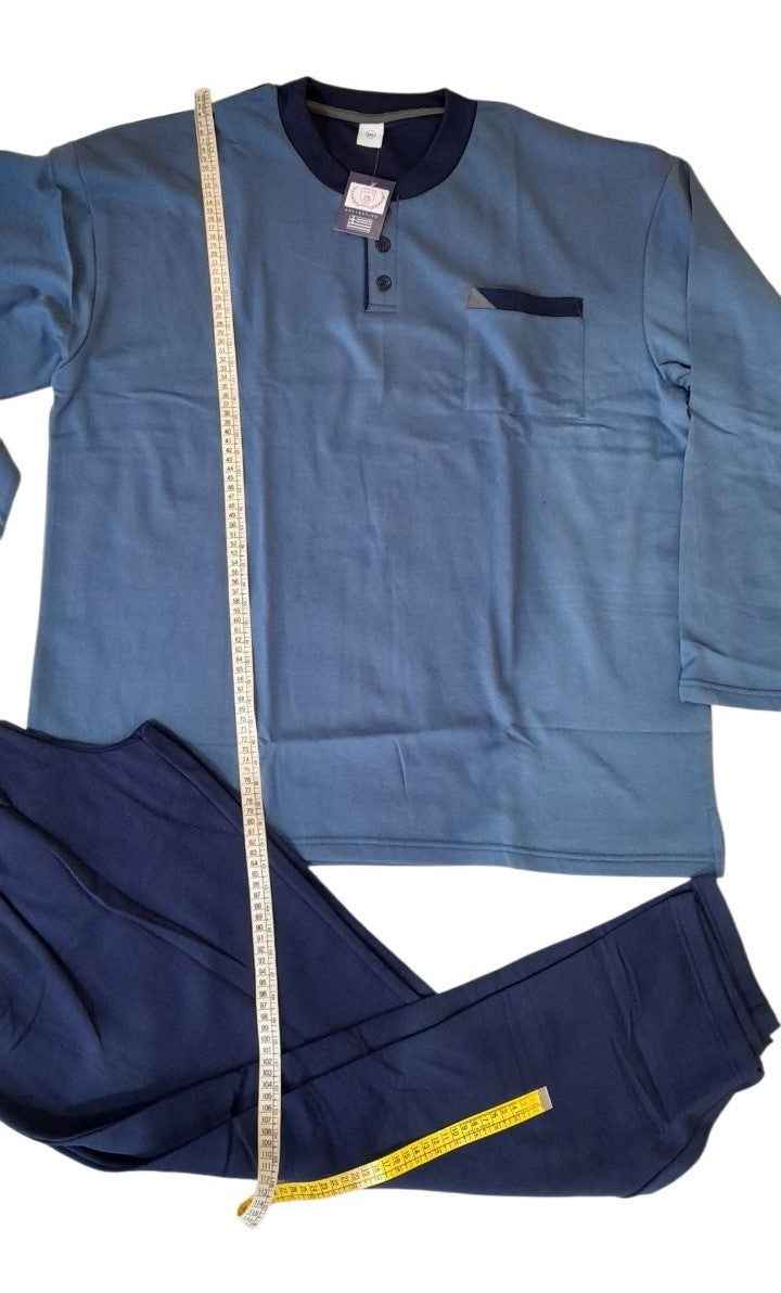 Big -sized Ανδρική φούτερ πιτζάμα βαμβακερή με πατιλέτα #3144