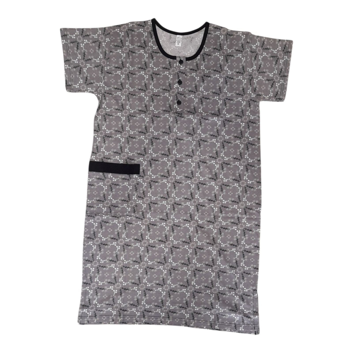 Mako cotton dress with print sleeve #330
