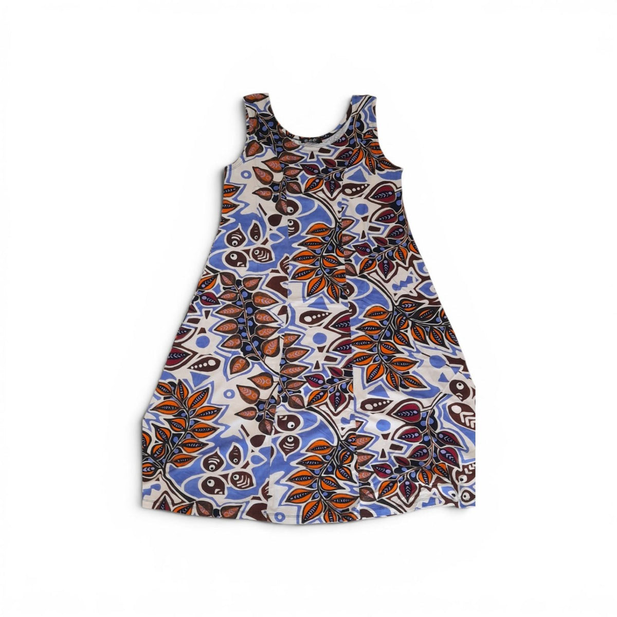 Sleeveless patchwork viscose dress #23-3320