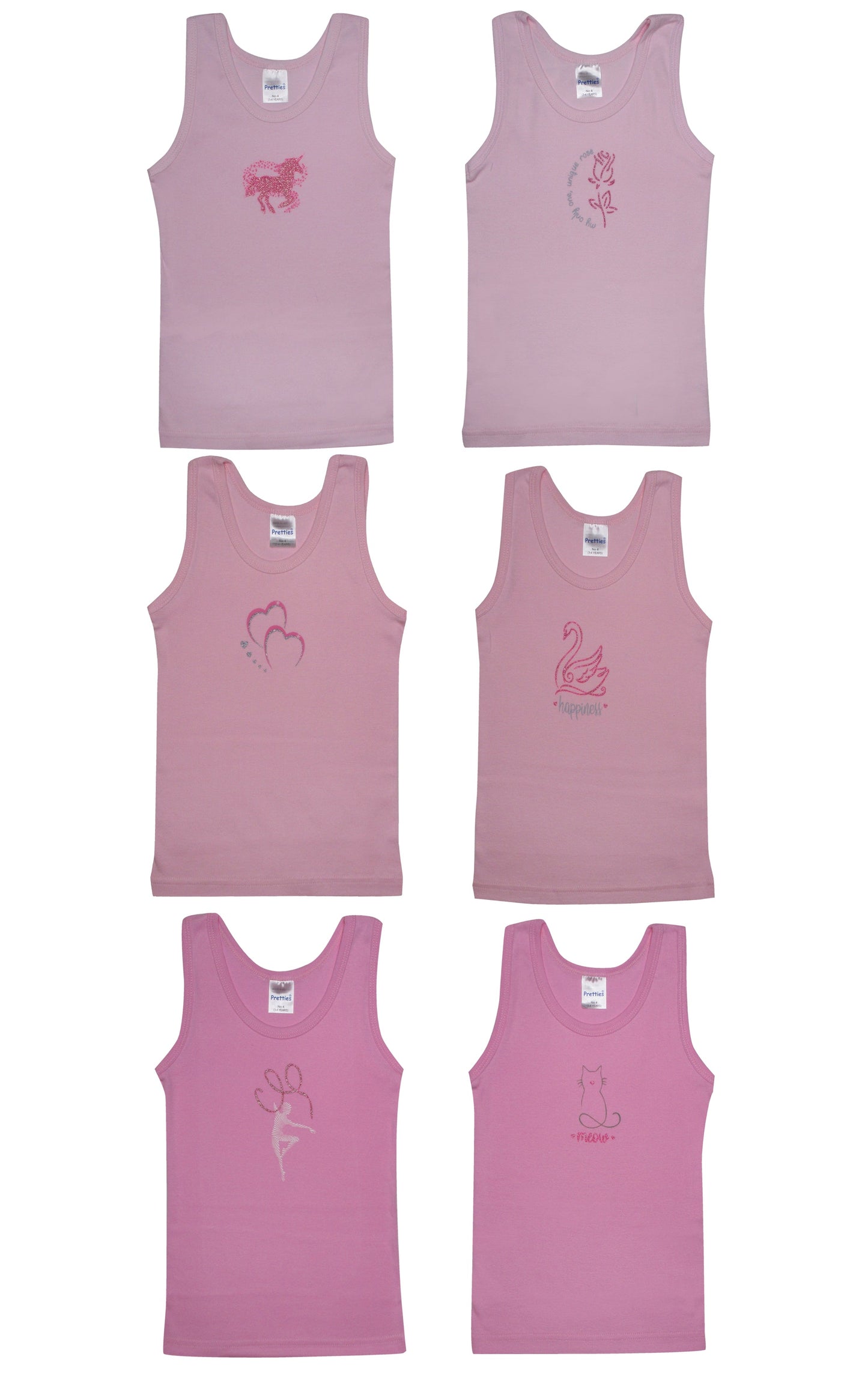 Εφηβικό Βαμβακερό 100% φανελάκι αμάνικο κοριτσιών #48572