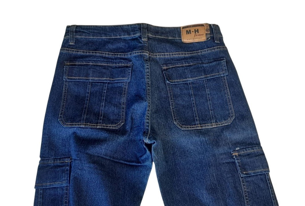 Ανδρικό jean παντελόνι σε κλασική γραμμή με πλαϊνές τσέπες #5201