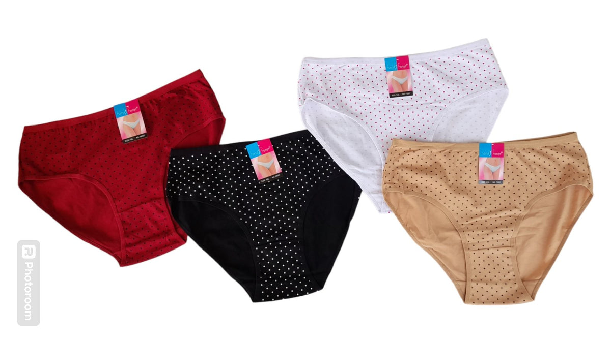 4-Pack Γυναικείο κυλοτάκι σε κλασικό πατρόν βαμβακερό σε πουά #6307