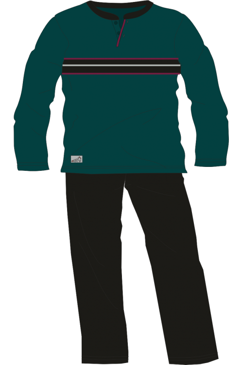 Υπερμεγέθης Βαμβακερή ανδρική πιτζάμα με πατιλέτα 100% BAMBAKI #Β655