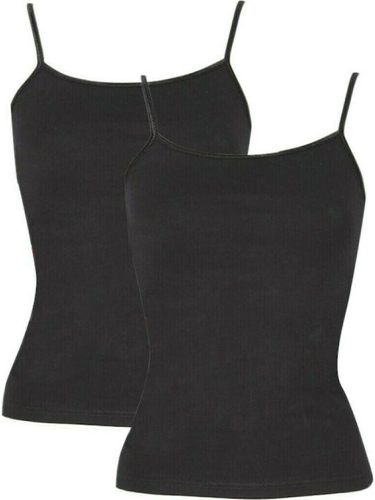2-pack Γυναικείο Αμάνικο Φανελάκι Μπριτέλα με Σατέν Ρέλι 2τμχ #92201