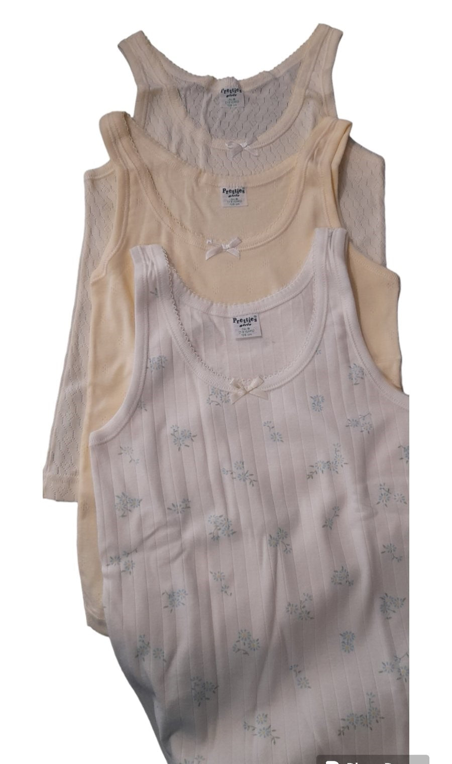 Σετ 3-μαζί Βαμβακερό 100% φανελάκι κοριτσιών χωρίς μανίκι #9574