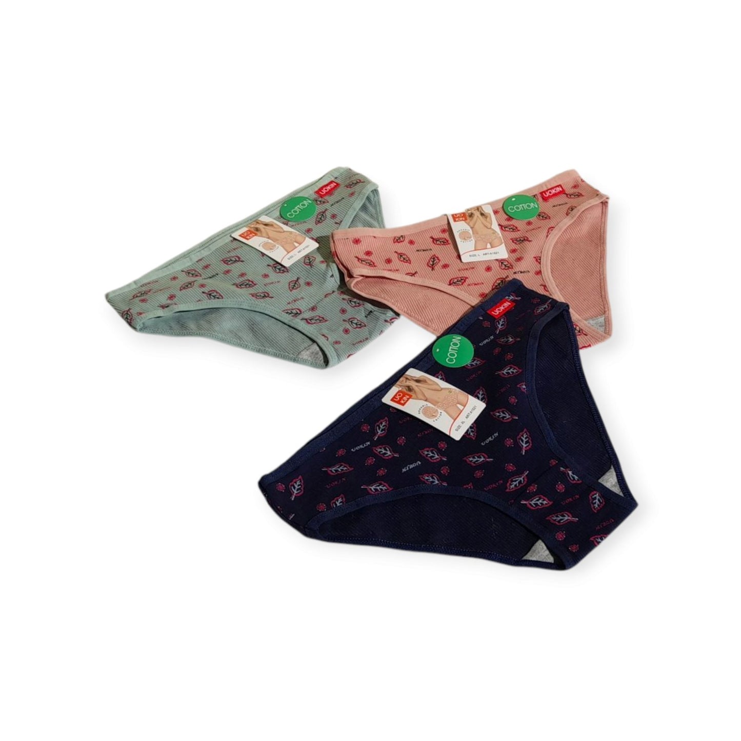 3-pack Λεπτό λάστιχο Κυλοτάκι 1/4 βαμβακερό RIB #A1521