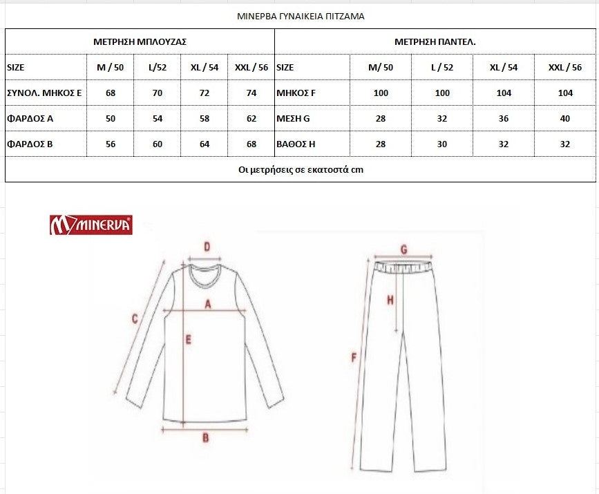 Minerva γυναικεία πιτζάμα βαμβάκι 100% Relax #52617 grey