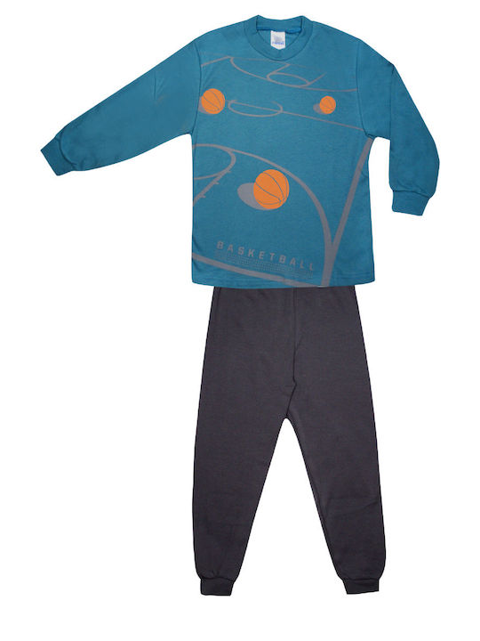 Boy's cotton basketball pajamas with cuffs down the pants #63985