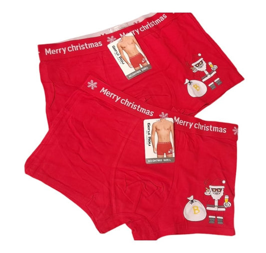 2-pack Ελαστικό Ανδρικό Μπόξερ Μονόχρωμο red #xmas