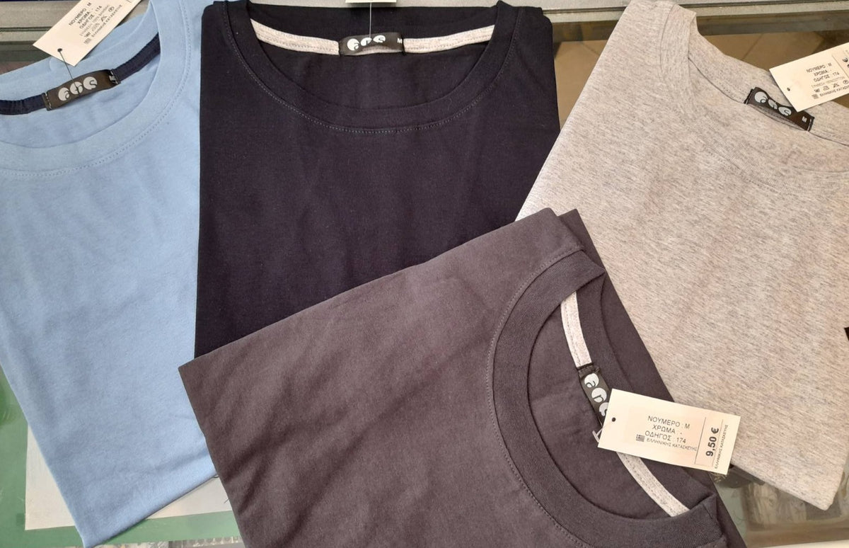 Μπλούζα με κοντό μανίκι μονόχρωμη 100% cotton #0174