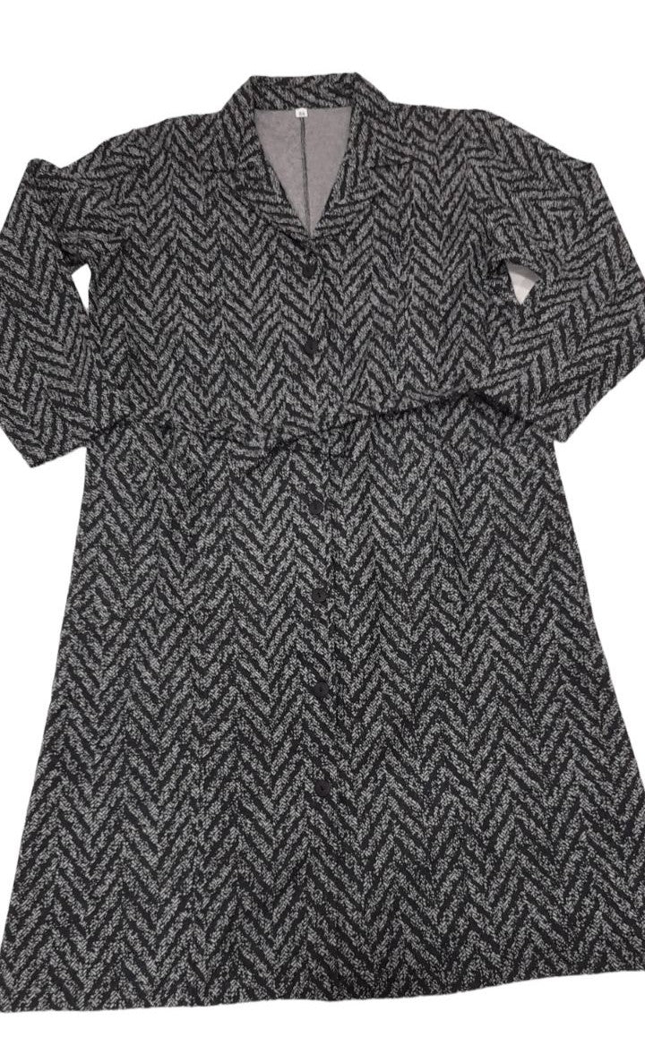 Κλασικό φόρεμα ακρυλικό με σχέδιο για μεγαλύτερες κυρίες #10310