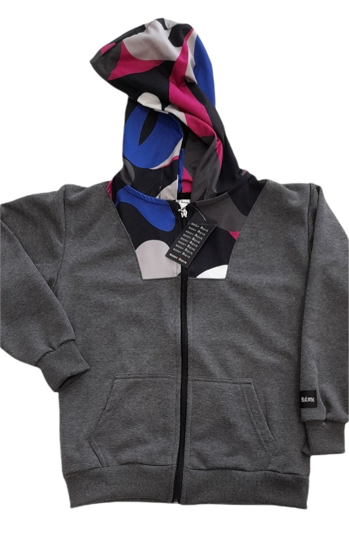 Φούτερ ζακέτα κοριτσιών 6-12 με κουκούλα #1270