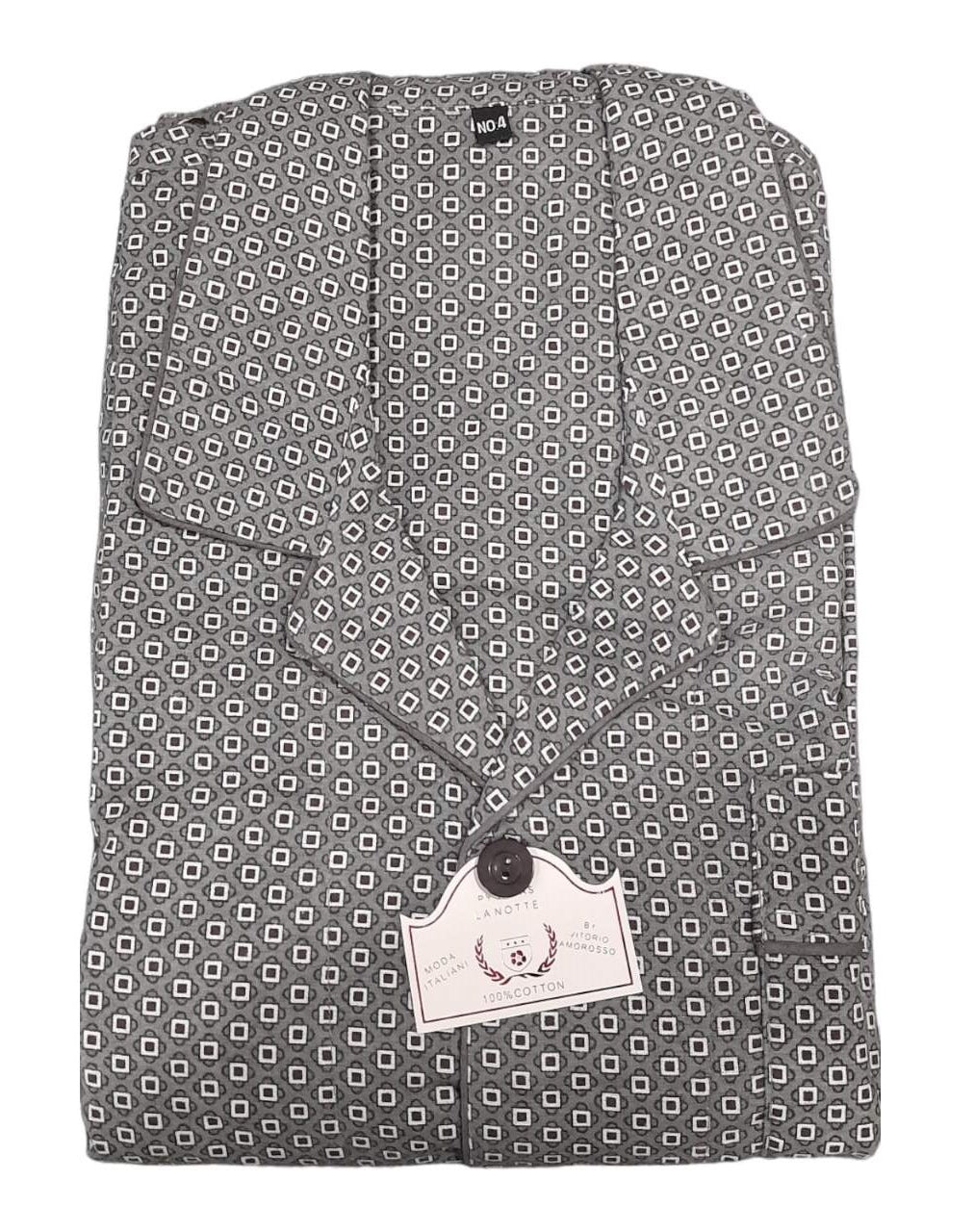 Κλασσική ανδρική πιτζάμα φανέλα 100% cotton με κουμπί #1710