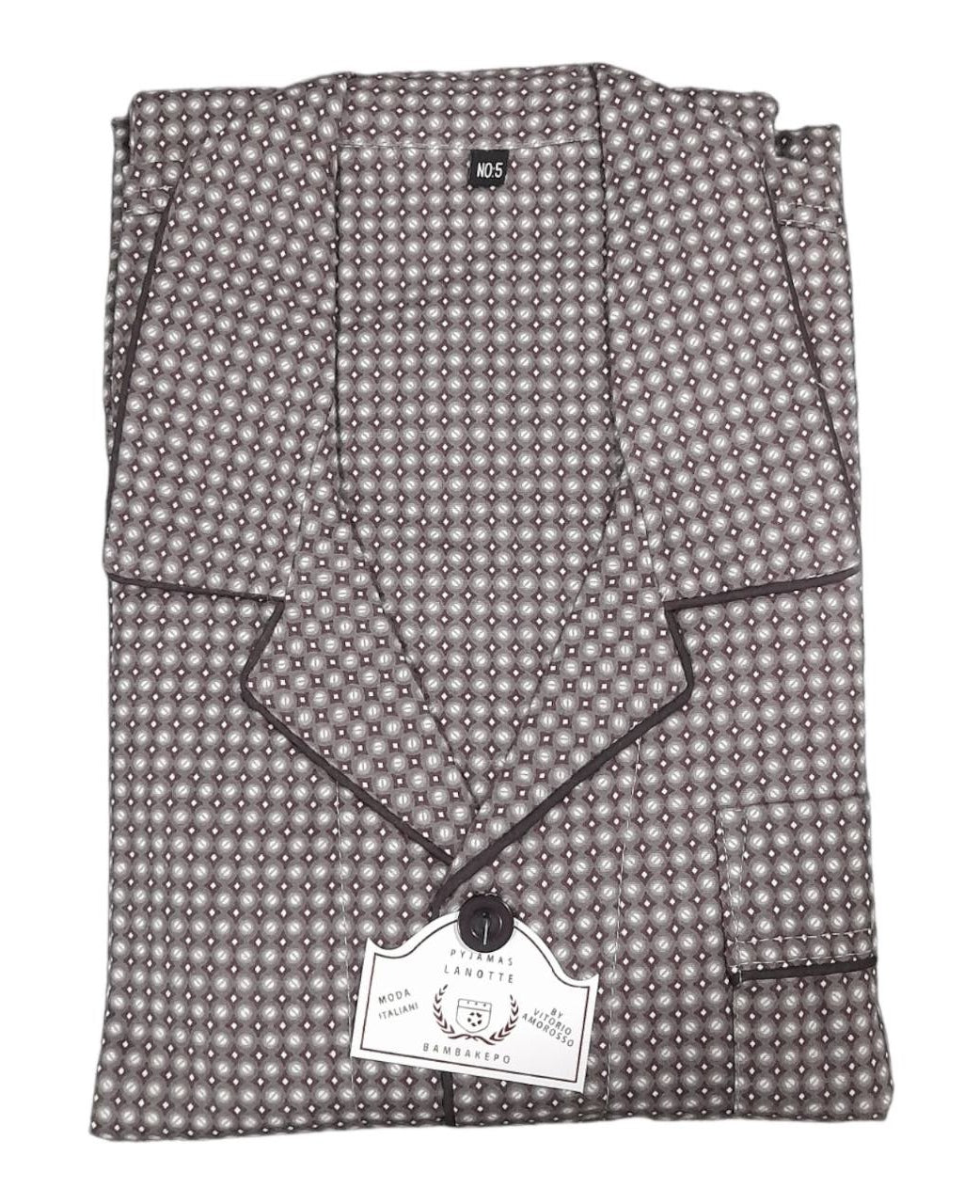 Κλασσική ανδρική πιτζάμα φανέλα 100% cotton με κουμπί #1710