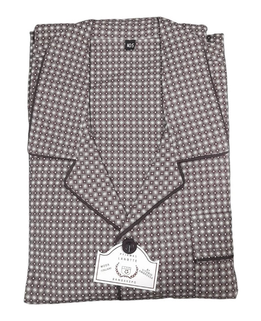 Κλασσική ανδρική πιτζάμα φανέλα 100% cotton με κουμπί #1710