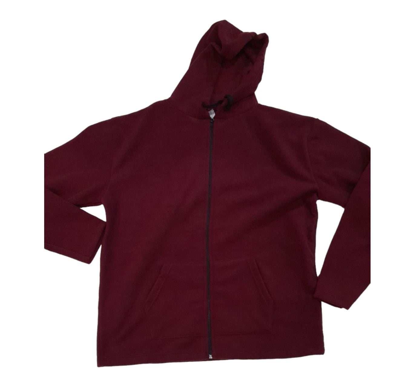 Κλασική Ζακέτα fleece με κουκούλα, ίσια στο τελείωμα #18910