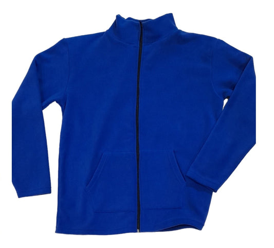 Κλασική Ζακέτα fleece με γιακά, ίσια στο τελείωμα #18920