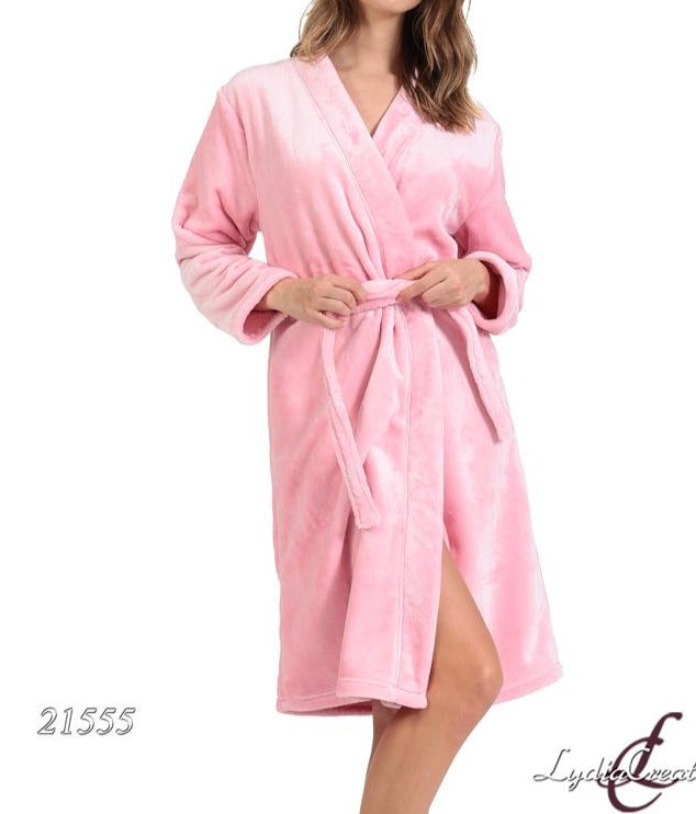 Ρόμπα γυναικεία fleece δετή με ζωνάκι #21555