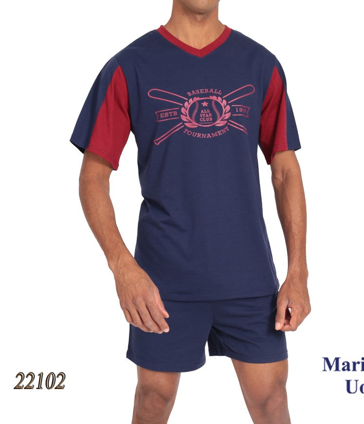 Men's 3-Piece Pajamas with Short & Long Pants #22102