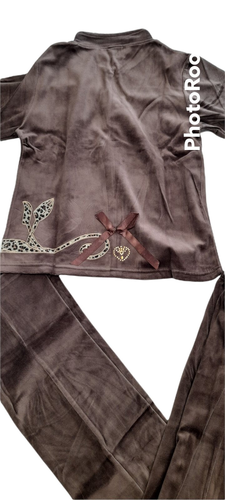 Σετ φόρμα σπιτιού βελούδο βαμβακερό με φερμουάρ #2234