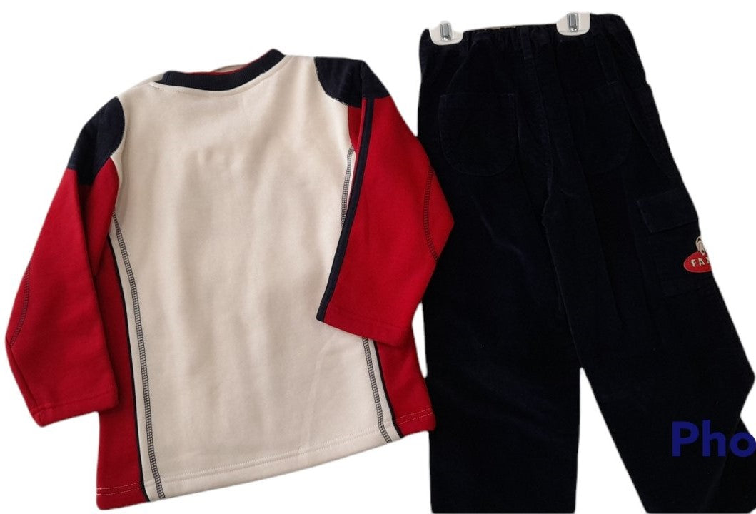 Σετ βρεφικό με φούτερ μπλούζα & κοτλέ παντελόνι #27200