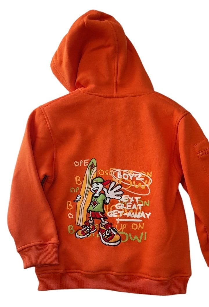 Βρεφικό φούτερ ζακετάκι με τύπωμα στην πλάτη & κέντημα μπροστά #28635